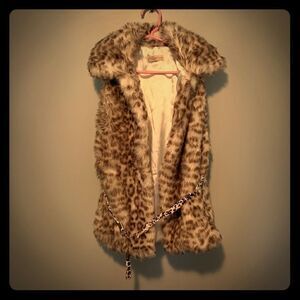 Lilax leopard print fur vest